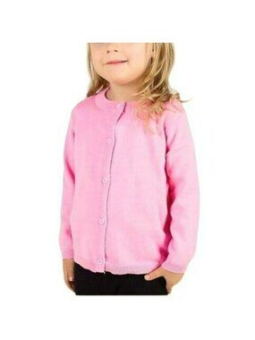 Girls Pink Knit Cardigan Sweater New